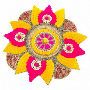 Handcrafted Pom-Pom Rangoli Mat|Deepavali & Festive Décor