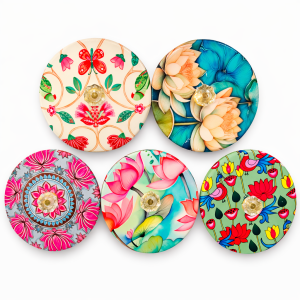 Floral Digital Print Metal Tin – Round