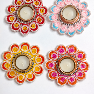 Decorative Beaded Flower Tealight Holder