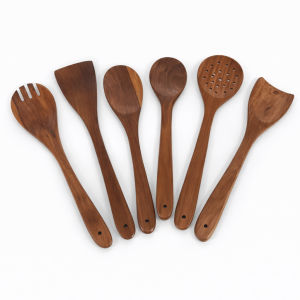Mango Wood Cooking & Serving Spoon Set | Eco-Friendly Wooden Utensils for Non-Stick Cookware