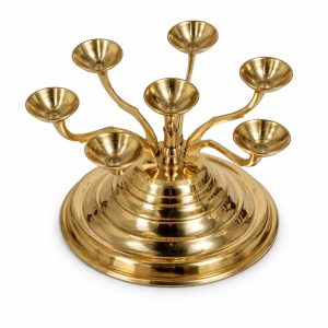 Pure Brass Saptha Deebam – Seven-Face Traditional Pooja Diya Lamp