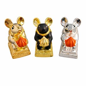 Handcrafted Ganesha Mouse (Mushak) Idol for Pooja & Festival Decor