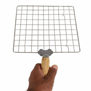 Round / Square Barbeque Net / Wired Roaster Wooden Handle (Pattern – 2)
