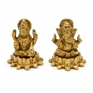 Brass Ganesh Laxmi Idol for Home Mandir | Festival Décor