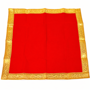 Red Pooja Aasan Mat Cloth 18x19 Inch Multipurpose (1 Pc)