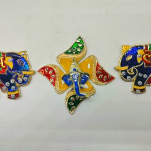 Elephant Swastik Stickers – 2 Inch | Set of 3