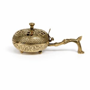 Brass Dhoop Dani with Handle for Pooja & Loban Burning