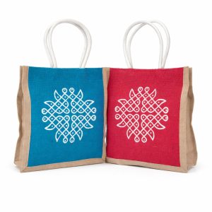 Jute Bag with Kolam Design