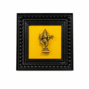Premium Brass Ganesha Wall Frame | Teak Wood Pooja Hanging