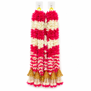 Artificial Flower Garland with Pearls | Festive Pooja Décor