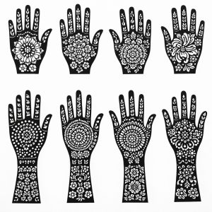 Mehendi Hand Stencil Set | Floral & Mandala Reusable Pack