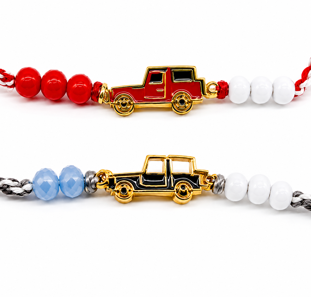 Close-up view of Jeep rakhi.
