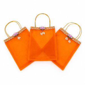Small bag in orange color with handle