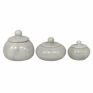3 different variations of marble kumkum holder.