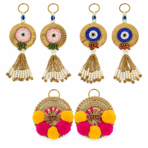 All the variations of the Shubh Labh door / wall hangings displayed together.