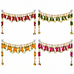 Artificial Floral Toran / Bandanwar 37 Inches | Decorative Door Hanging for Deepavali, Pooja Wedding & Festive Décor | 1 Pc