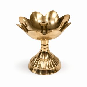 Brass Lotus Diya / Lamp 2 Inch | Lotus-Shaped Akhand Jyot Oil Lamp for Daily Pooja, Home, Prayer Room, Festivals & Gifting | 1 Pc