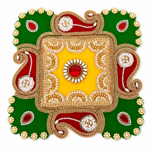 Acrylic Beaded Rangoli Set 9 Pcs | Kundan & Stone Decorative Rangoli for Diwali, Pooja, Weddings & Festivals | 8 Inches