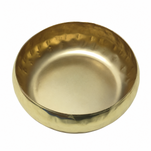 Decorative Round Metal Urli 4.5 Inch | Hammered Metal Bowl for Festive Decor, Pooja Setup & Home Decoration | 1 Pc