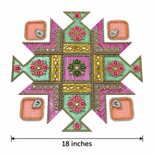 Reusable Acrylic Rangoli Set | Pastel Color Set 13 Pcs | Navrathri Deepavali Pooja & Festive Floor Décor | 18 Inches
