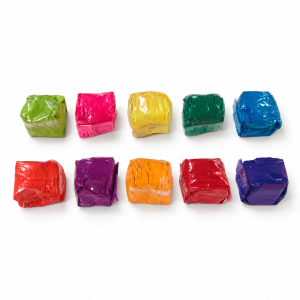 Ten unique colors of rangoli powders
