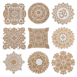 Reusable MDF Rangoli Template Mat 11–12 Inch | Rangoli & Kolam Stencil for Diwali, Pongal, Pooja, Weddings & Housewarming Décor