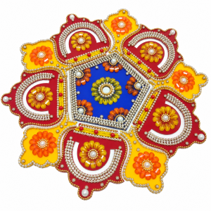 Reusable Acrylic Rangoli Set 11 Pcs | Kundan & Stone Decorative Rangoli for Deepavali, Pooja & Festive Décor | 8 Inches
